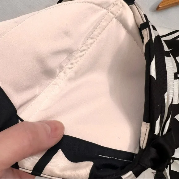 White House Black Market Maxi Dress Size 6 Silk Black White Floral Print Halter - Picture 8 of 12